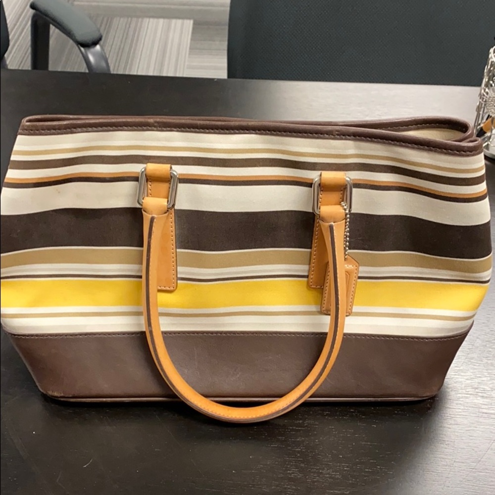 Vintage Coach striped satchel